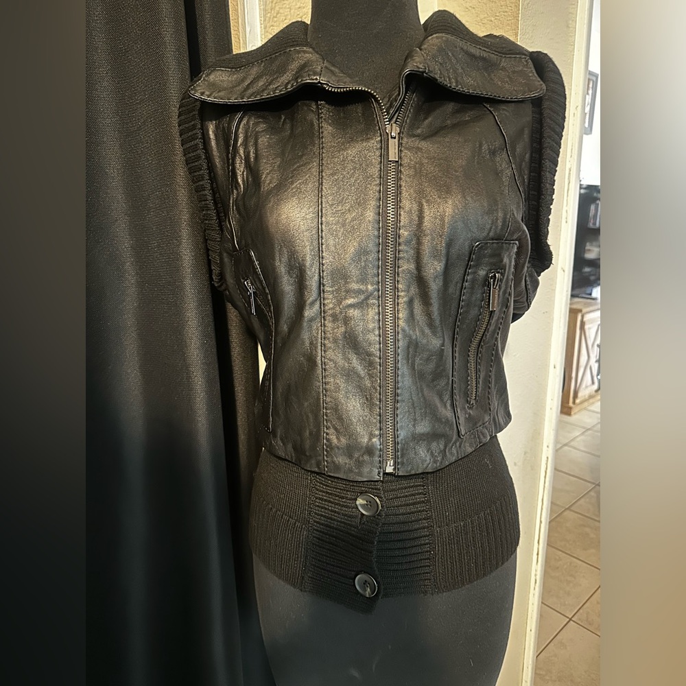 BCBGMaxAzria Black leather Jacket